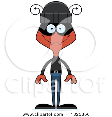 Clipart of a Cartoon Happy Ant Robber - Royalty Free Vector Illustration by Cory Thoman