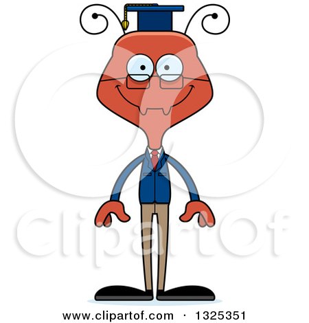 Clipart of a Cartoon Happy Ant Professor - Royalty Free Vector Illustration by Cory Thoman