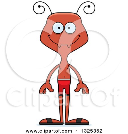 Clipart of a Cartoon Happy Ant Swimmer - Royalty Free Vector Illustration by Cory Thoman
