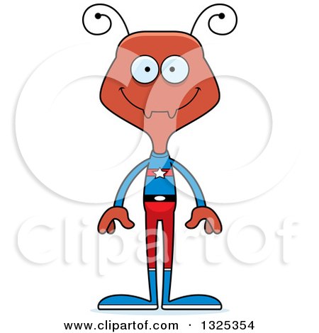 Clipart of a Cartoon Happy Ant Super Hero - Royalty Free Vector Illustration by Cory Thoman