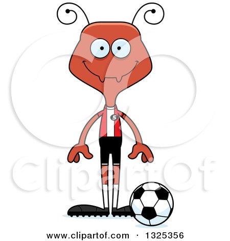 Clipart of a Cartoon Happy Ant Soccer Player - Royalty Free Vector Illustration by Cory Thoman