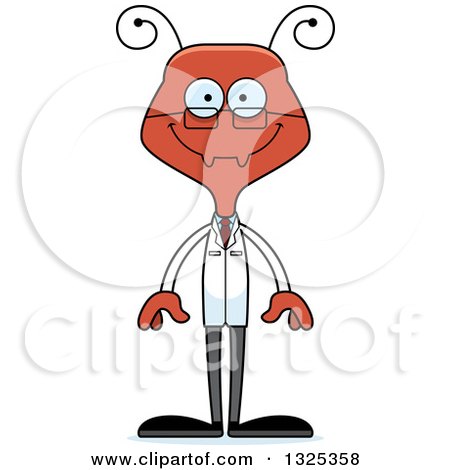 Clipart of a Cartoon Happy Ant Scientist - Royalty Free Vector Illustration by Cory Thoman