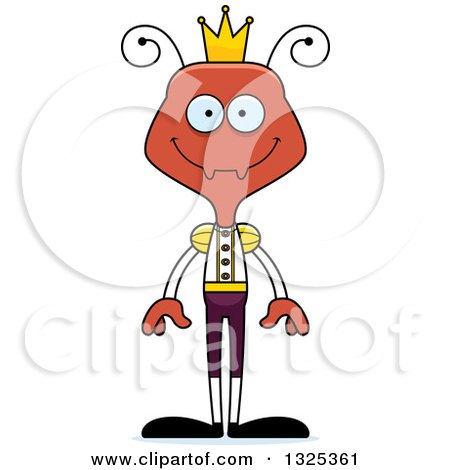 Clipart of a Cartoon Happy Ant Prince - Royalty Free Vector Illustration by Cory Thoman