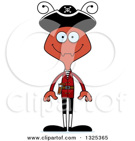 Clipart of a Cartoon Happy Ant Pirate - Royalty Free Vector Illustration by Cory Thoman