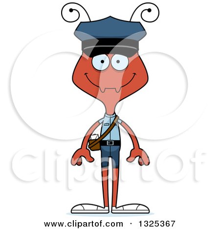 Clipart of a Cartoon Happy Ant Mailman - Royalty Free Vector Illustration by Cory Thoman