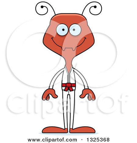 Clipart of a Cartoon Happy Karate Ant - Royalty Free Vector Illustration by Cory Thoman