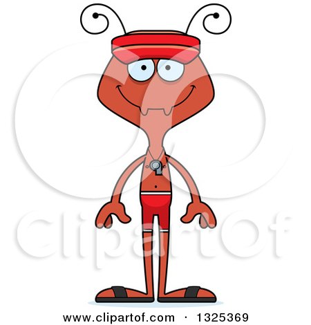 Clipart of a Cartoon Happy Ant Lifeguard - Royalty Free Vector Illustration by Cory Thoman