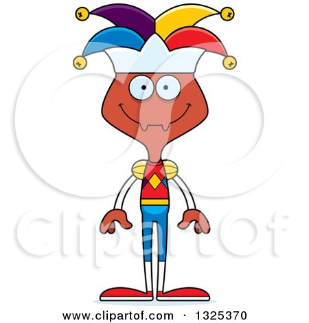 Clipart of a Cartoon Happy Ant Jester - Royalty Free Vector Illustration by Cory Thoman