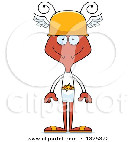 Clipart of a Cartoon Happy Ant Hermes - Royalty Free Vector Illustration by Cory Thoman
