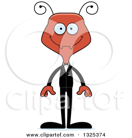 Clipart of a Cartoon Happy Ant Wedding Groom - Royalty Free Vector Illustration by Cory Thoman