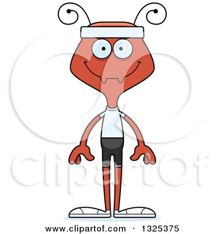 Clipart of a Cartoon Happy Fitness Ant - Royalty Free Vector Illustration by Cory Thoman