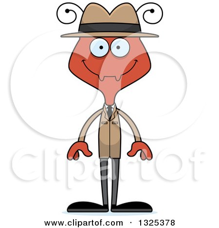 Clipart of a Cartoon Happy Ant Detective - Royalty Free Vector Illustration by Cory Thoman