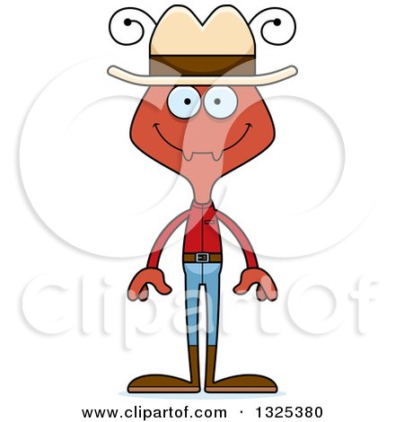 Clipart of a Cartoon Happy Ant Cowboy - Royalty Free Vector Illustration by Cory Thoman