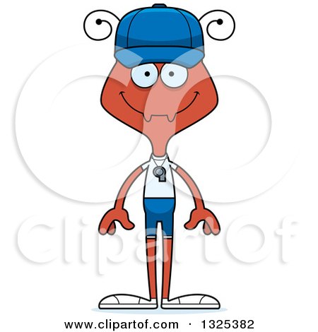 Clipart of a Cartoon Happy Ant Sports Coach - Royalty Free Vector Illustration by Cory Thoman