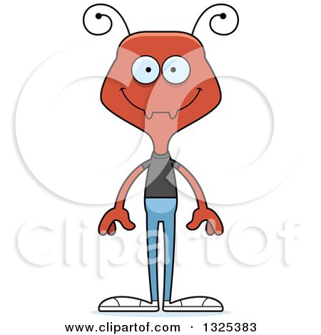 Clipart of a Cartoon Happy Casual Ant - Royalty Free Vector Illustration by Cory Thoman