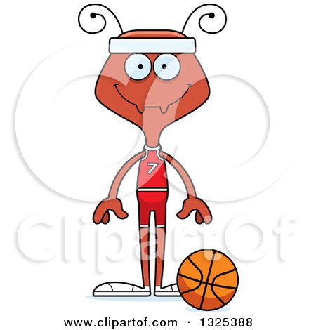 Clipart of a Cartoon Happy Ant Basketball Player - Royalty Free Vector Illustration by Cory Thoman