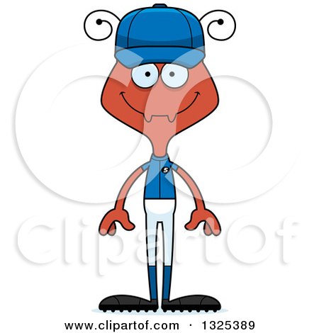Clipart of a Cartoon Happy Ant Baseball Player - Royalty Free Vector Illustration by Cory Thoman