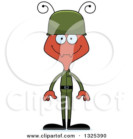 Clipart of a Cartoon Happy Ant Soldier - Royalty Free Vector Illustration by Cory Thoman