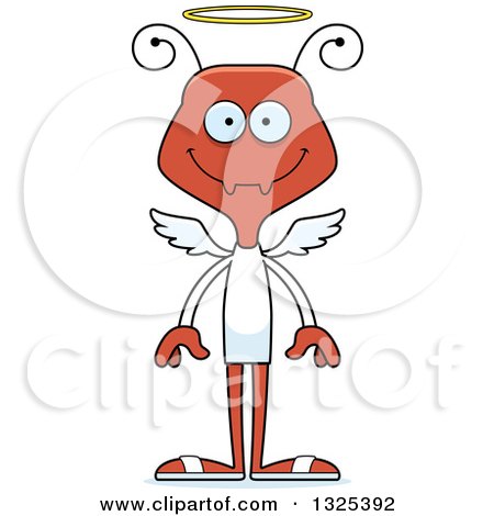 Clipart of a Cartoon Happy Ant Angel - Royalty Free Vector Illustration by Cory Thoman