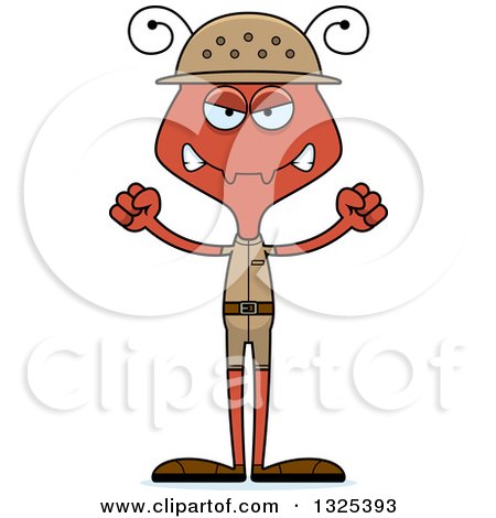 Clipart of a Cartoon Mad Ant Zookeeper - Royalty Free Vector Illustration by Cory Thoman