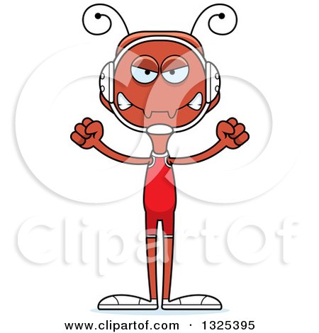 Clipart of a Cartoon Mad Ant Wrestler - Royalty Free Vector Illustration by Cory Thoman