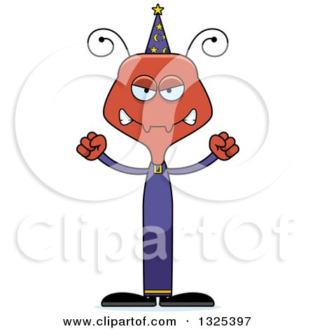 Clipart of a Cartoon Mad Ant Wizard - Royalty Free Vector Illustration by Cory Thoman