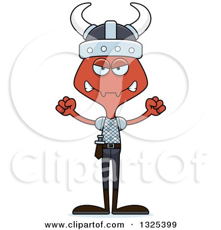 Clipart of a Cartoon Mad Ant Viking - Royalty Free Vector Illustration by Cory Thoman