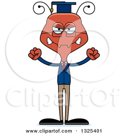 Clipart of a Cartoon Mad Ant Professor - Royalty Free Vector Illustration by Cory Thoman