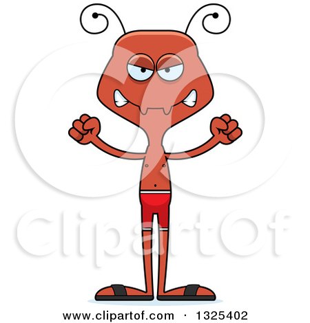 Clipart of a Cartoon Mad Ant Swimmer - Royalty Free Vector Illustration by Cory Thoman