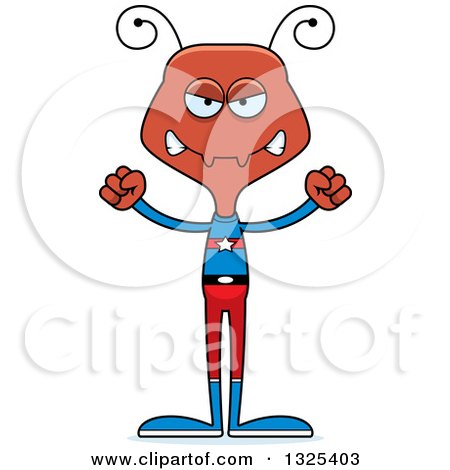 Clipart of a Cartoon Mad Ant Super Hero - Royalty Free Vector Illustration by Cory Thoman