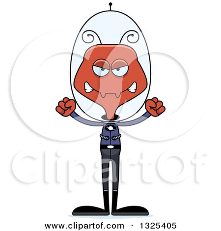 Clipart of a Cartoon Mad Futuristic Space Ant - Royalty Free Vector Illustration by Cory Thoman