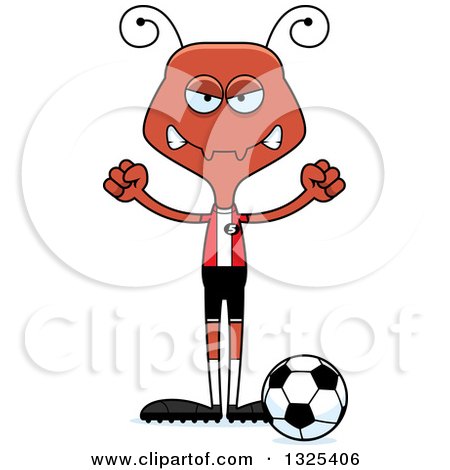 Clipart of a Cartoon Mad Ant Soccer Player - Royalty Free Vector Illustration by Cory Thoman