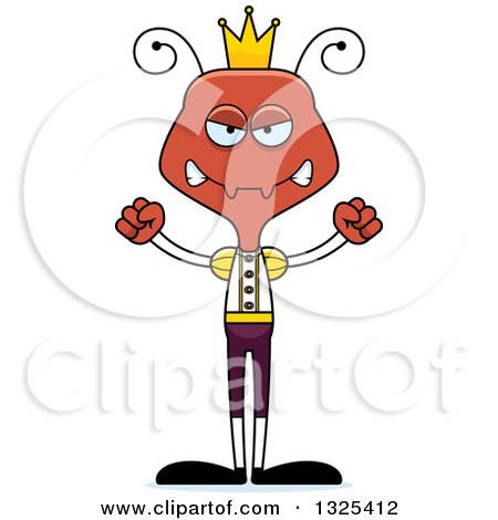 Clipart of a Cartoon Mad Ant Prince - Royalty Free Vector Illustration by Cory Thoman