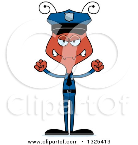 Clipart of a Cartoon Mad Ant Police Officer - Royalty Free Vector Illustration by Cory Thoman