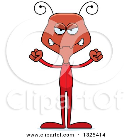 Clipart of a Cartoon Mad Ant Wearing Pajamas - Royalty Free Vector Illustration by Cory Thoman