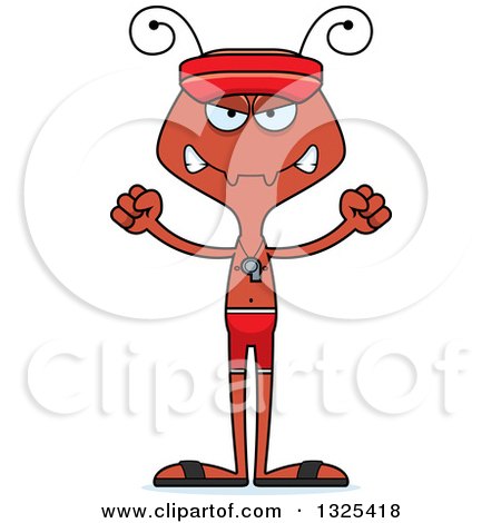 Clipart of a Cartoon Mad Ant Lifeguard - Royalty Free Vector Illustration by Cory Thoman