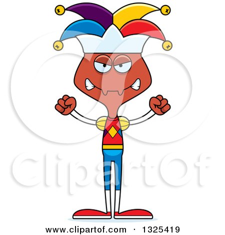 Clipart of a Cartoon Mad Ant Jester - Royalty Free Vector Illustration by Cory Thoman