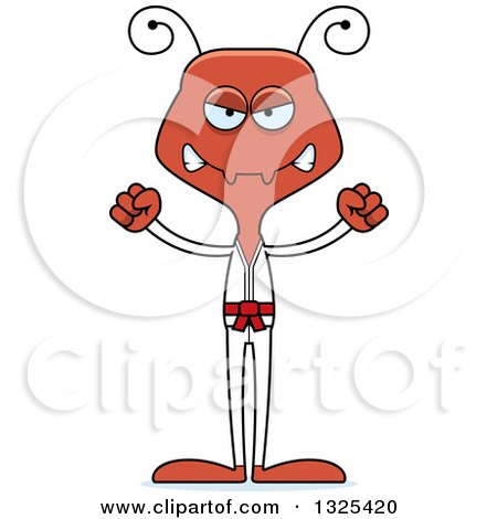 Clipart of a Cartoon Mad Karate Ant - Royalty Free Vector Illustration by Cory Thoman