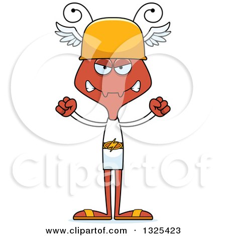 Clipart of a Cartoon Mad Ant Hermes - Royalty Free Vector Illustration by Cory Thoman