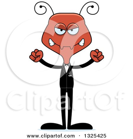 Clipart of a Cartoon Mad Ant Wedding Groom - Royalty Free Vector Illustration by Cory Thoman