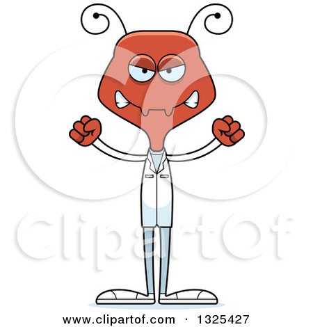 Clipart of a Cartoon Mad Ant Doctor - Royalty Free Vector Illustration by Cory Thoman