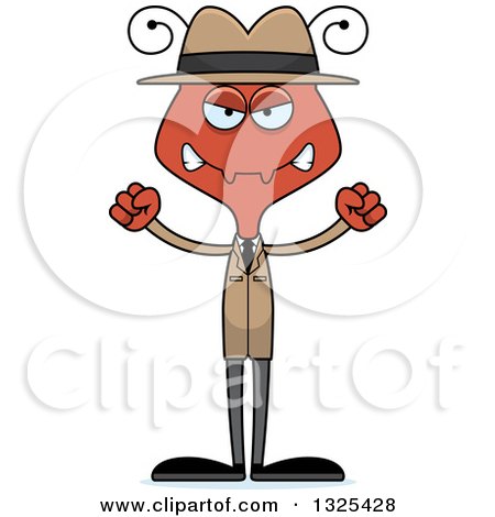 Clipart of a Cartoon Mad Ant Detective - Royalty Free Vector Illustration by Cory Thoman