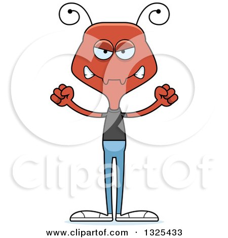 Clipart of a Cartoon Mad Casual Ant - Royalty Free Vector Illustration by Cory Thoman