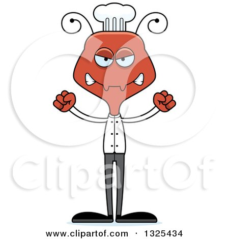 Clipart of a Cartoon Mad Ant Chef - Royalty Free Vector Illustration by Cory Thoman
