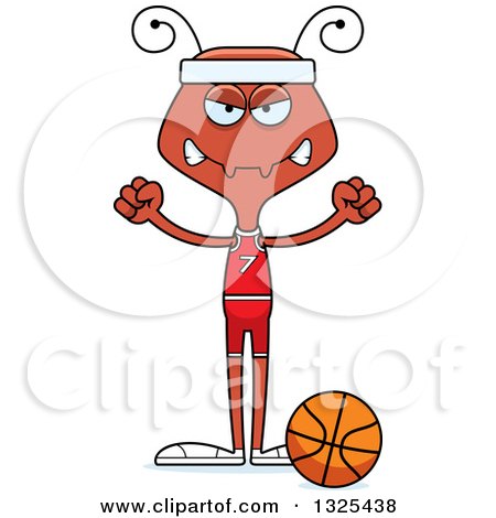 Clipart of a Cartoon Mad Ant Basketball Player - Royalty Free Vector Illustration by Cory Thoman