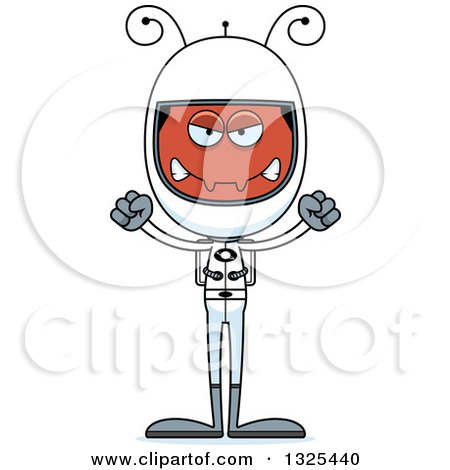 Clipart of a Cartoon Mad Ant Astronaut - Royalty Free Vector Illustration by Cory Thoman
