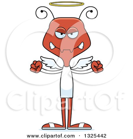 Clipart of a Cartoon Mad Ant Angel - Royalty Free Vector Illustration by Cory Thoman