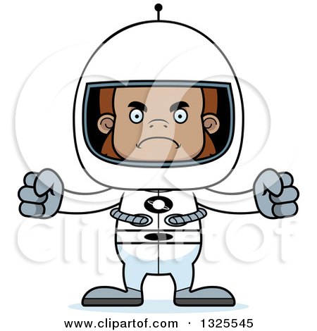 Clipart of a Cartoon Mad Bigfoot Astronaut - Royalty Free Vector Illustration by Cory Thoman
