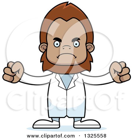 Clipart of a Cartoon Mad Bigfoot Doctor - Royalty Free Vector Illustration by Cory Thoman