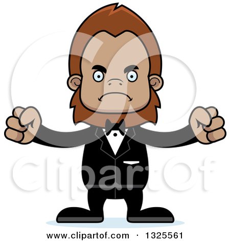Clipart of a Cartoon Mad Bigfoot Groom - Royalty Free Vector Illustration by Cory Thoman